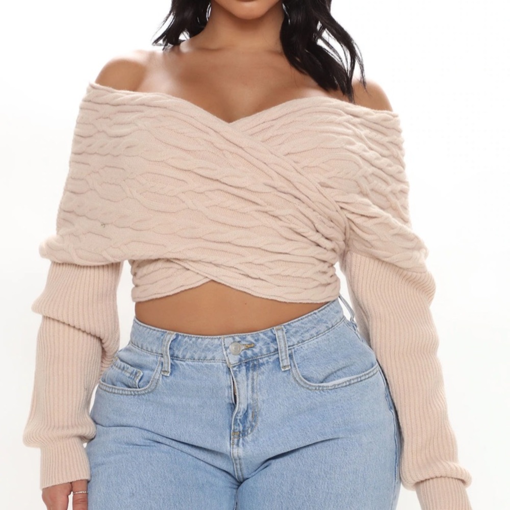Knit cable sweater